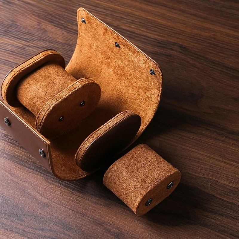 Vivolux | Vintage Leder 3-Slot Herren Uhrenbox für Reisen