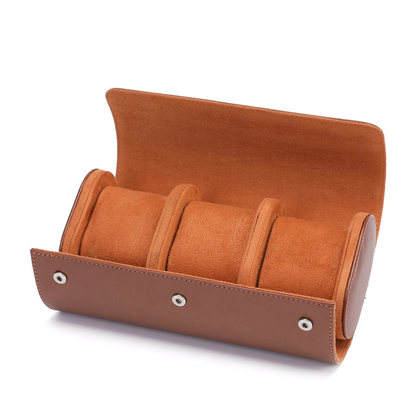 Vivolux | Vintage Leder 3-Slot Herren Uhrenbox für Reisen