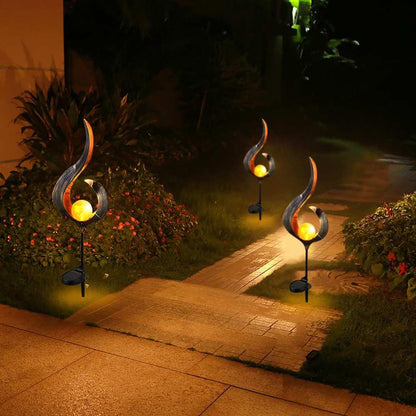 Vivolux | IgnisLuxe LED Gartenleuchte mit Künstlicher Flammenoptik | Solarbetrieben | Stimmungsvolle Außenbeleuchtung | Dekor für Garten & Terrasse