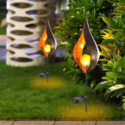 Vivolux | IgnisLuxe LED Gartenleuchte mit Künstlicher Flammenoptik | Solarbetrieben | Stimmungsvolle Außenbeleuchtung | Dekor für Garten & Terrasse