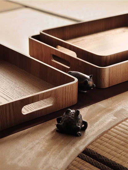 Vivolux | Schlanke, runde Serviertabletts aus Holz