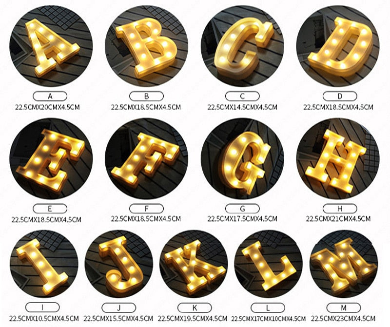 LED Buchstaben Nachtlicht