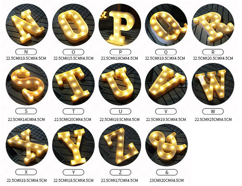 LED Buchstaben Nachtlicht