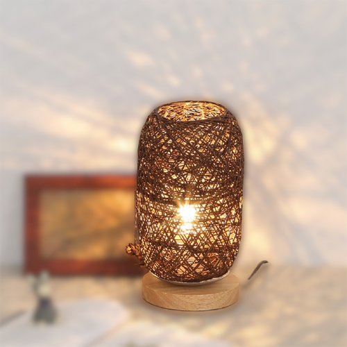 Vivolux | Tischlampe aus Rattan holz