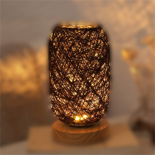 Vivolux | Tischlampe aus Rattan holz