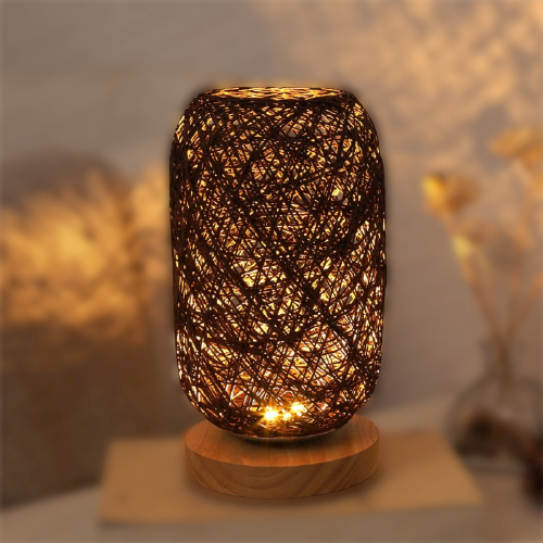 Vivolux | Tischlampe aus Rattan holz