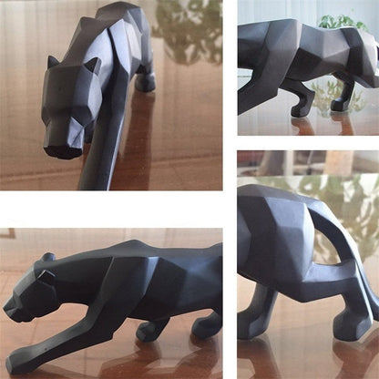 Vivolux | Moderne Harz Geometrische Schwarze Panther Skulptur