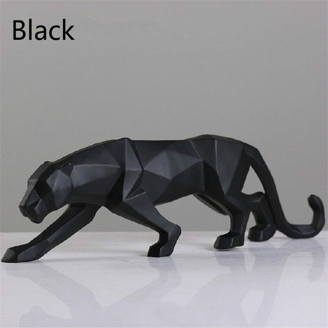 Vivolux | Moderne Harz Geometrische Schwarze Panther Skulptur