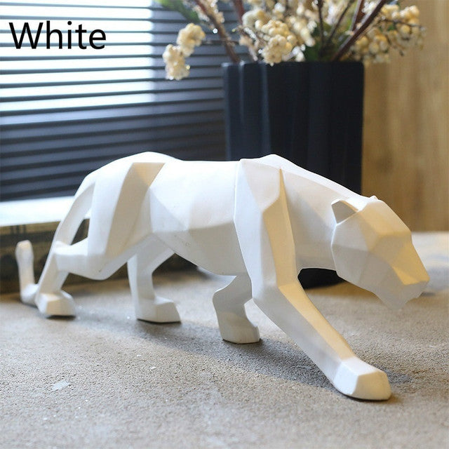 Vivolux | Moderne Harz Geometrische Schwarze Panther Skulptur
