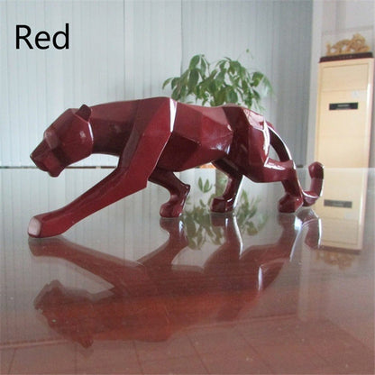Vivolux | Moderne Harz Geometrische Schwarze Panther Skulptur