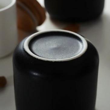 Vivolux | BambooNest Keramik-Aufbewahrungsboxen mit Bambusdeckel | Stilvolle Lagerung | Perfekt für Küche & Bad | In Weiß & Schwarz erhältlich