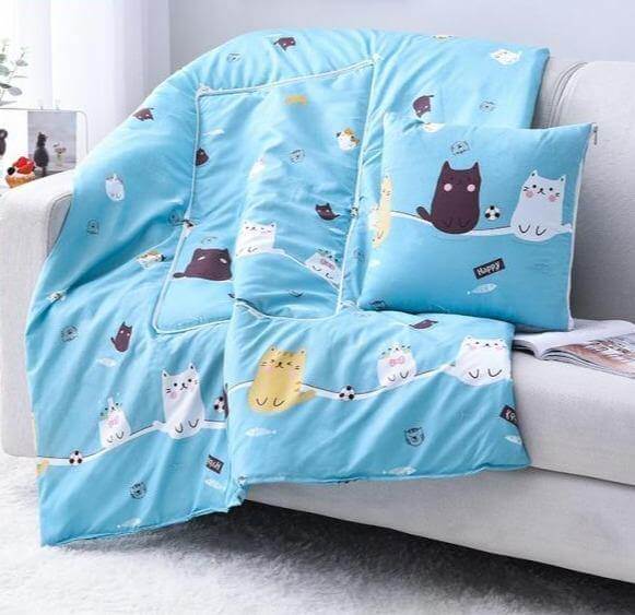 Vivolux | 2In1 Bunt Cartoon Kopfkissen Decke