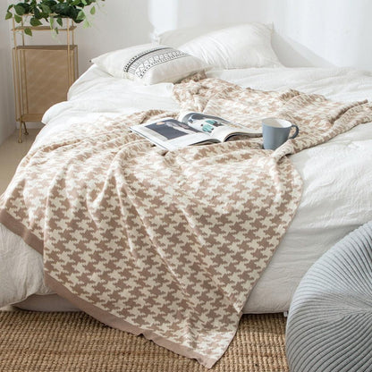 Vivolux | PlaidLuxe Houndstooth Kuscheldecke | Kariertes Design | Weich & Gemütlich | Verschiedene Größen