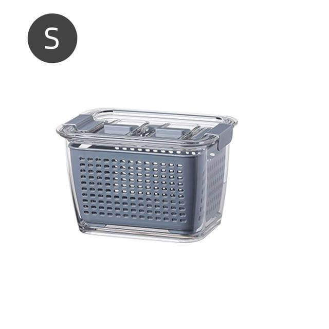 Vivolux | Multifunktionaler Gemüse- & Obstkühlschrank-Entwässerungs-Organizer-Box mit Deckel