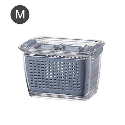 Vivolux | Multifunktionaler Gemüse- & Obstkühlschrank-Entwässerungs-Organizer-Box mit Deckel