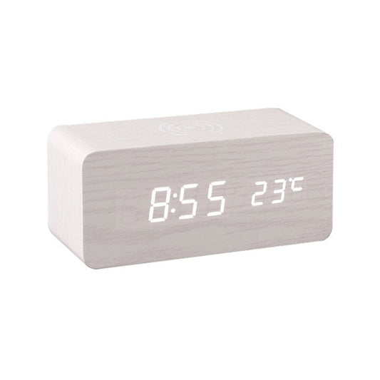 Vivolux | Moderner Holz-Wireless-Lade-Wecker
