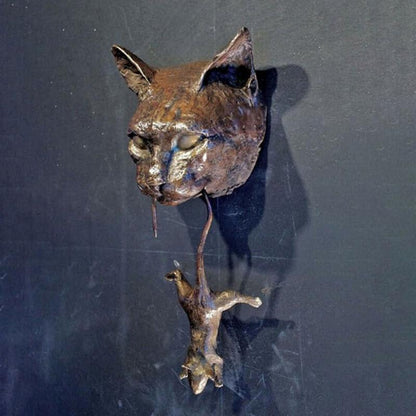 Vivolux | Kreativer Katze und Maus Metall Türklopfer