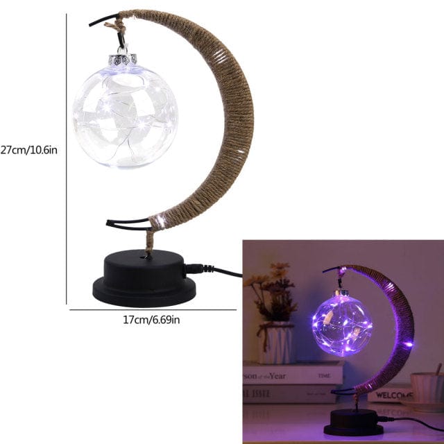 Vivolux | Rayvia Lunar Lampe - Halbmond LED Licht mit Glas Globus für gemütliche Atmosphäre