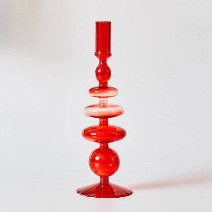 Vivolux | Kirsche Rote Glas Stabkerzenhalter & Vasen