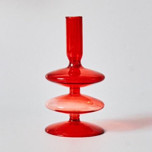 Vivolux | Kirsche Rote Glas Stabkerzenhalter & Vasen