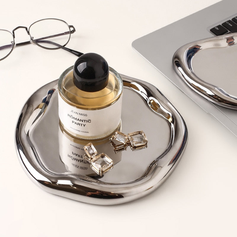 Vivolux | Kekse & verchromtes Keramiktablett und -schale