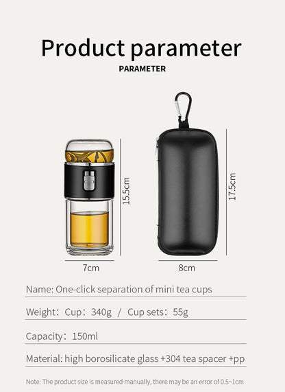 Vivolux | Doppelglas Tee-Infuser Thermosflasche