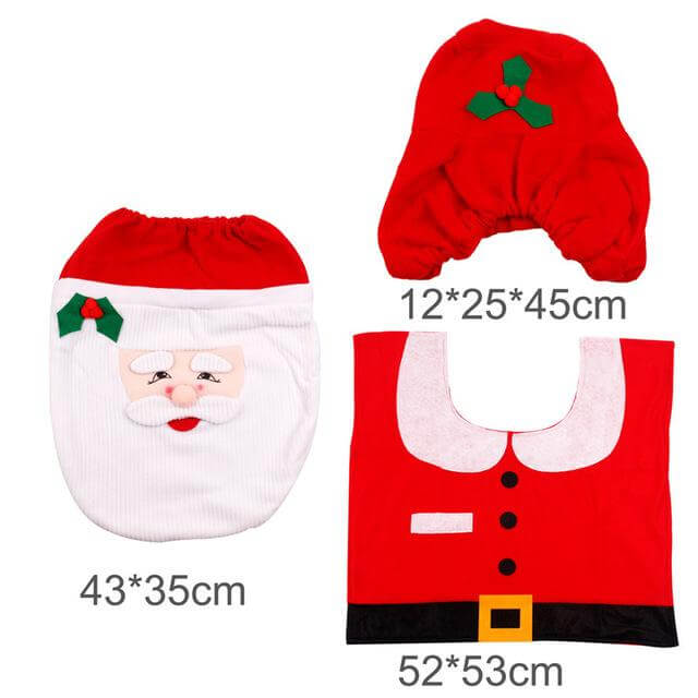 Vivolux | 3pcs Fancy Weihnachtsmann Toilettensitzbezüge