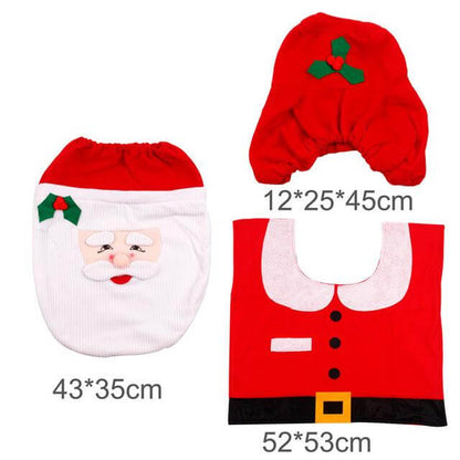 Vivolux | 3pcs Fancy Weihnachtsmann Toilettensitzbezüge