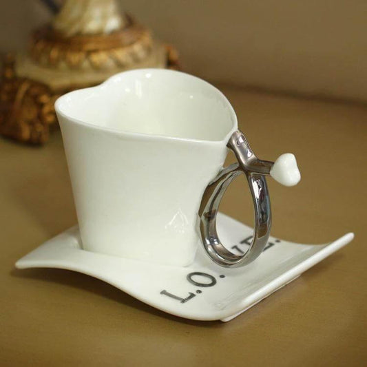 Vivolux | Herzförmige süße Keramikkaffee-Tasse