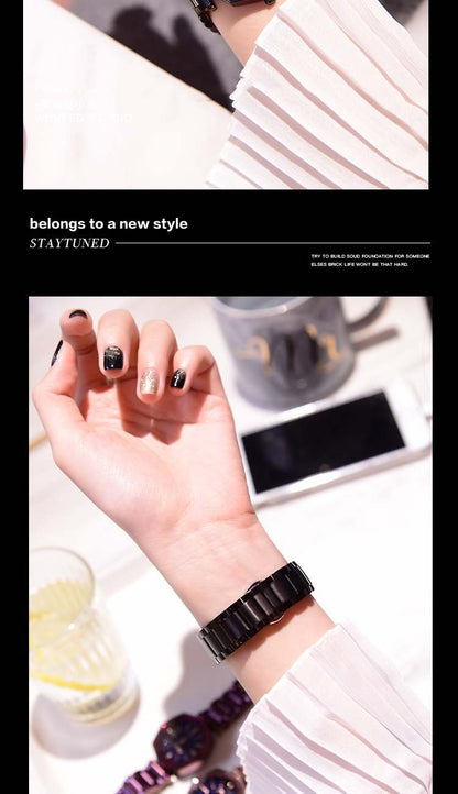 Vivolux | Schwarze Exotische Premier Designer Schweizer Quarz Damen Uhr