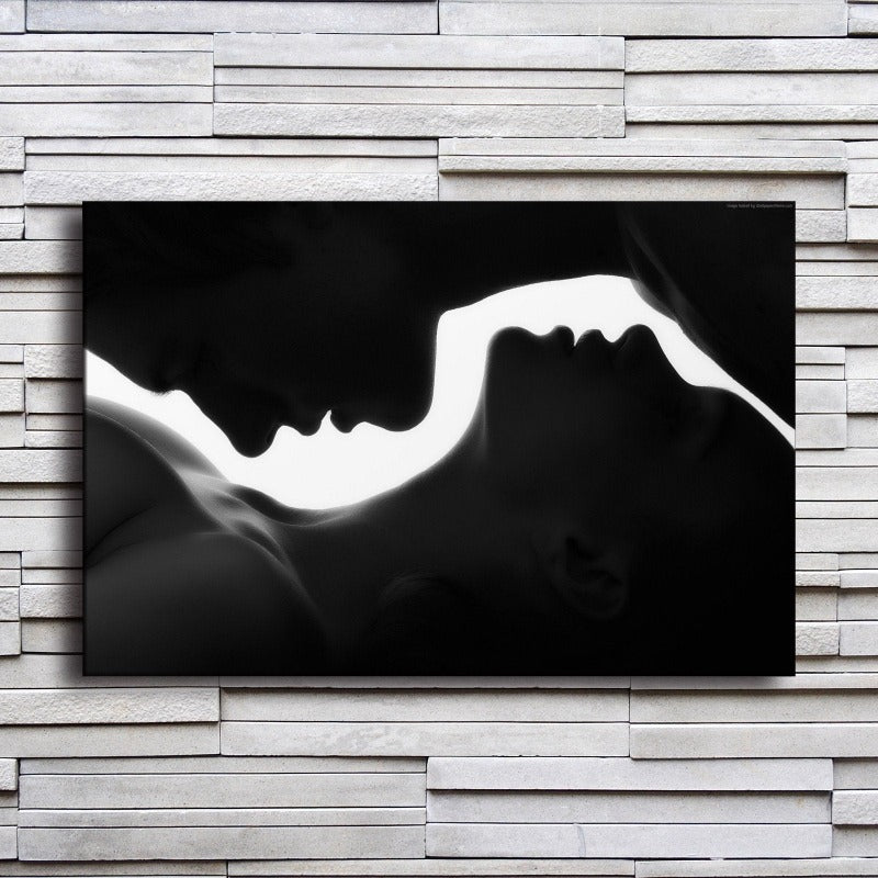 Vivolux | Mann und Frau Silhouette - Leinwand Wandkunst Gemälde