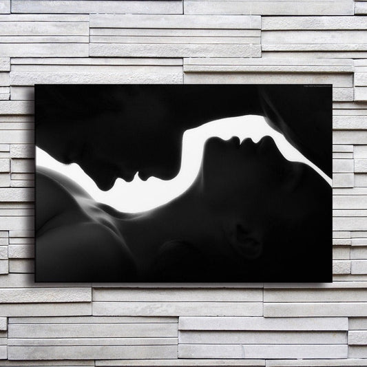 Vivolux | Mann und Frau Silhouette - Leinwand Wandkunst Gemälde