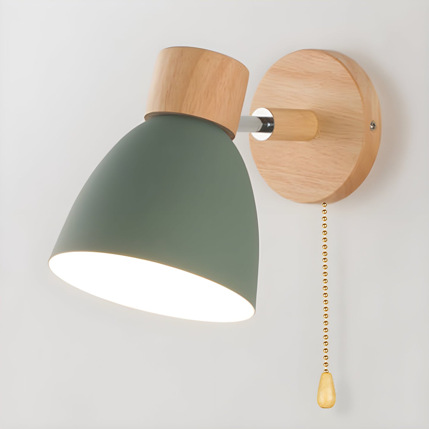 Vivolux | Holz Nordische Wandlampe mit Schalter für das Schlafzimmer