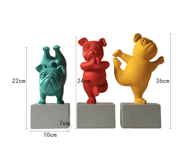 Vivolux | Resin Abstract Yoga Bulldog Figurine