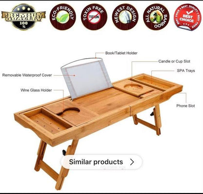 Vivolux | Erweiterbares Bambus-Badewannen-Caddy