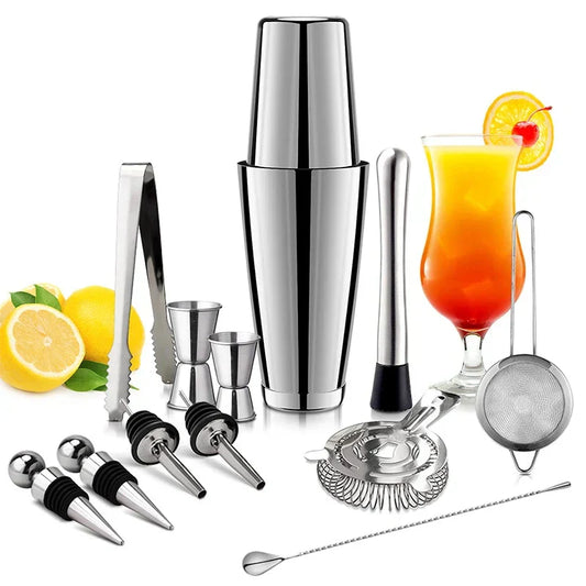 Vivolux | Edelstahl Drink Shaker Set mit professionellem Zubehör