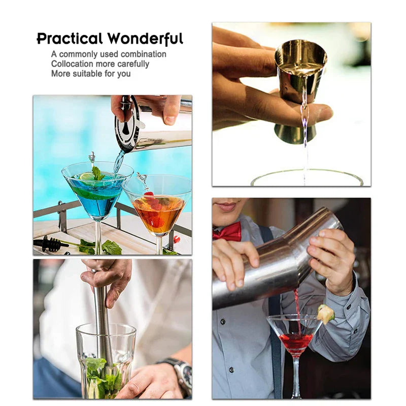 Vivolux | Edelstahl Drink Shaker Set mit professionellem Zubehör