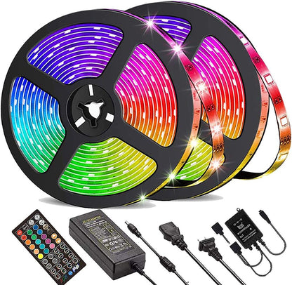 Vivolux | LED-Lichtstreifen, 30 m, 15 m, Musiksynchronisation, Bluetooth, 5050, RGB-Raumlicht mit Fernbedienung