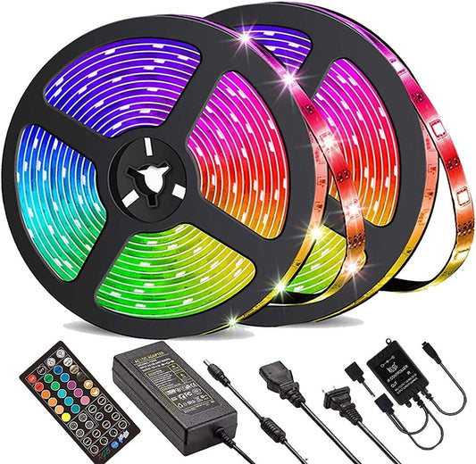Vivolux | LED-Lichtstreifen, 30 m, 15 m, Musiksynchronisation, Bluetooth, 5050, RGB-Raumlicht mit Fernbedienung