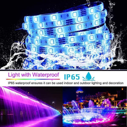 Vivolux | LED-Lichtstreifen, 30 m, 15 m, Musiksynchronisation, Bluetooth, 5050, RGB-Raumlicht mit Fernbedienung