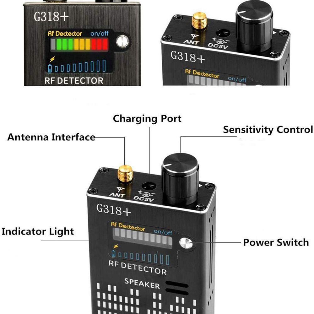 Vivolux | Spionagesignal-Wanzendetektor, HF-Detektor, versteckte Kamera, Laserlinse, GSM-GPS-Gerätefinder