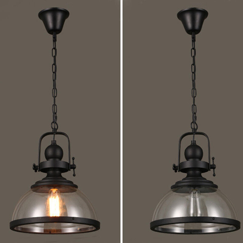 Vivolux | Antike Glas Eisen Retro Industrie Kronleuchter Hängende Deckenleuchten