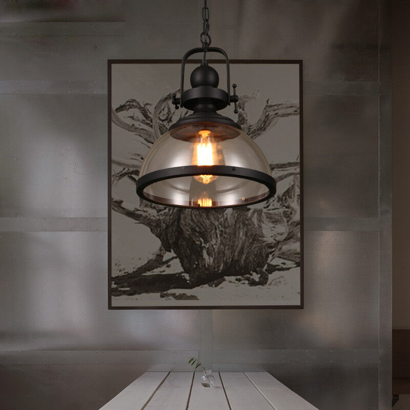 Vivolux | Antike Glas Eisen Retro Industrie Kronleuchter Hängende Deckenleuchten