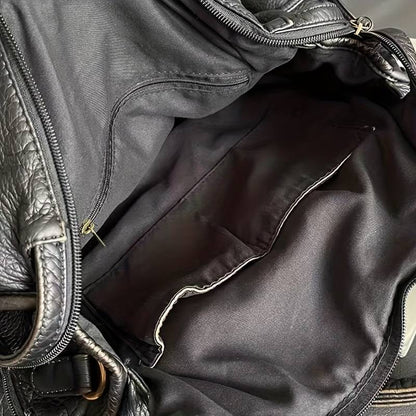 Luxus schwarze Lederhandtasche