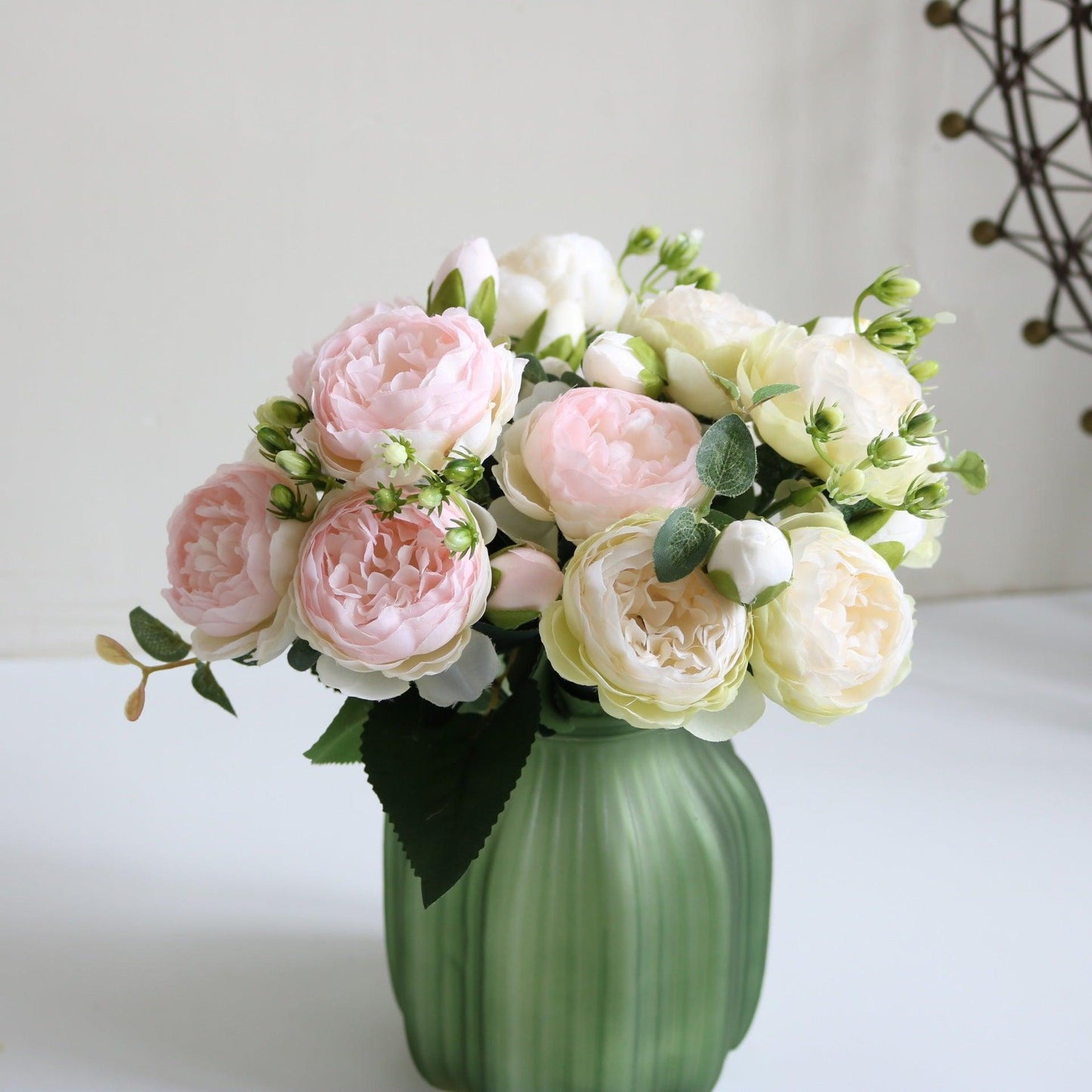 Vivolux | Elegant Pfingstrosen Träume - Premium Künstlicher Blumenstrauß