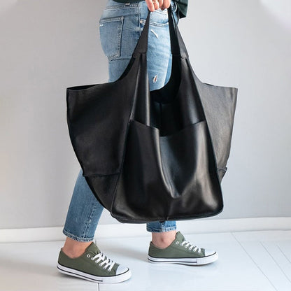 Übergroße Weekender-Handtaschen aus Leder für Damen