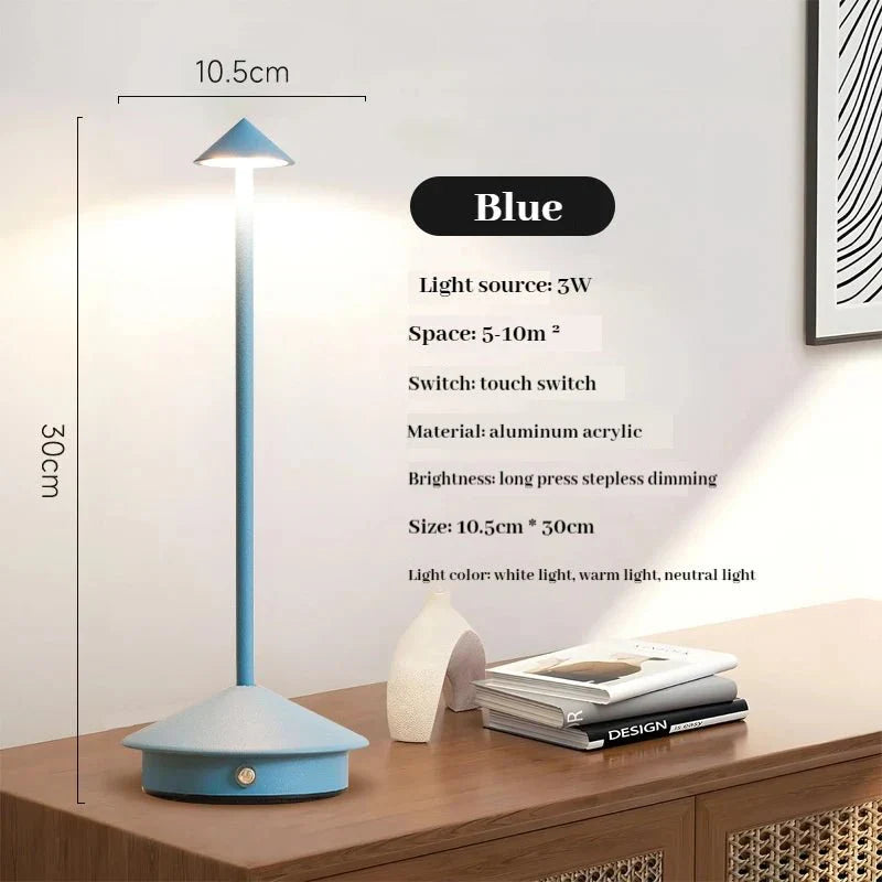 Vivolux | Elegante wiederaufladbare metallische Tischlampe