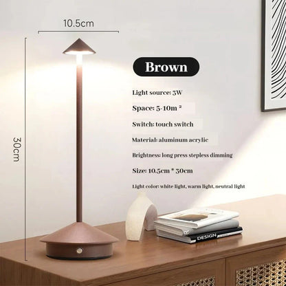 Vivolux | Elegante wiederaufladbare metallische Tischlampe