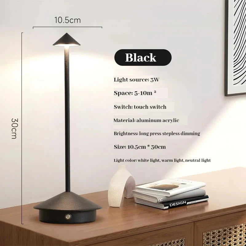 Vivolux | Elegante wiederaufladbare metallische Tischlampe