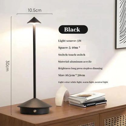 Vivolux | Elegante wiederaufladbare metallische Tischlampe